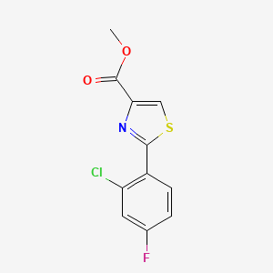 molecular formula C11H7ClFNO2S B13680814 Methyl 2-(2-Chloro-4-fluorophenyl)thiazole-4-carboxylate 