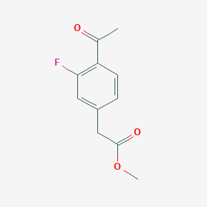 molecular formula C11H11FO3 B13680958 Methyl 2-(4-acetyl-3-fluorophenyl)acetate 