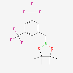 molecular formula C15H17BF6O2 B13681031 3,5-Bis(trifluoromethyl)benzylboronic Acid Pinacol Ester 