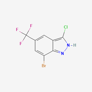 molecular formula C8H3BrClF3N2 B13681072 7-Bromo-3-chloro-5-(trifluoromethyl)-1H-indazole 
