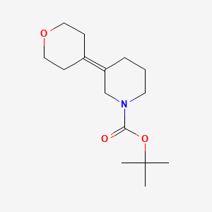 molecular formula C15H25NO3 B13681085 1-Boc-3-[dihydro-2H-pyran-4(3H)-ylidene]piperidine 