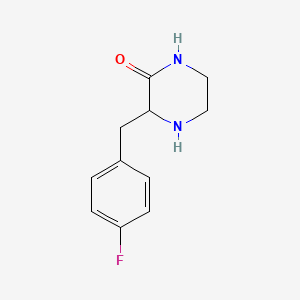 molecular formula C11H13FN2O B13681130 3-(4-Fluoro-benzyl)-piperazin-2-one 