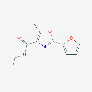 molecular formula C11H11NO4 B13681190 Ethyl 2-(2-Furyl)-5-methyloxazole-4-carboxylate 