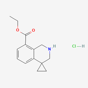 molecular formula C14H18ClNO2 B13681215 Ethyl 2',3'-dihydro-1'H-spiro[cyclopropane-1,4'-isoquinoline]-8'-carboxylate hydrochloride 
