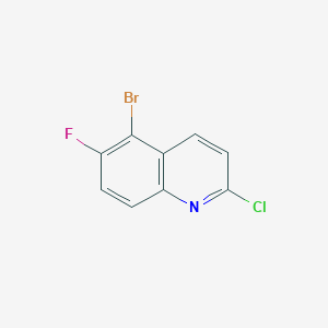 molecular formula C9H4BrClFN B13681216 5-Bromo-2-chloro-6-fluoroquinoline 