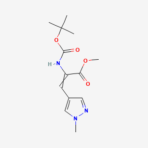 molecular formula C13H19N3O4 B13681229 Methyl 2-(tert-butoxycarbonylamino)-3-(1-methylpyrazol-4-yl)prop-2-enoate 