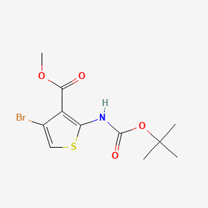 molecular formula C11H14BrNO4S B13681233 Methyl 4-Bromo-2-(Boc-amino)thiophene-3-carboxylate 