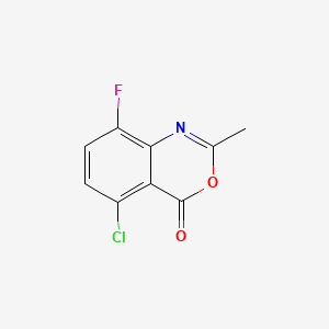 molecular formula C9H5ClFNO2 B13681234 5-Chloro-8-fluoro-2-methyl-4H-benzo[d][1,3]oxazin-4-one 