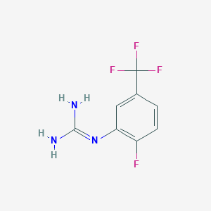molecular formula C8H7F4N3 B13681242 1-(2-Fluoro-5-(trifluoromethyl)phenyl)guanidine 