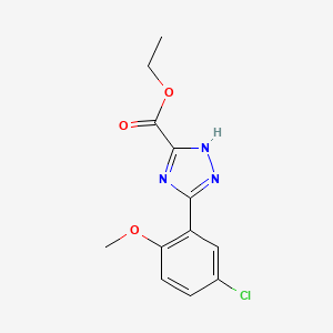 molecular formula C12H12ClN3O3 B13681256 Ethyl 5-(5-Chloro-2-methoxyphenyl)-1H-1,2,4-triazole-3-carboxylate 