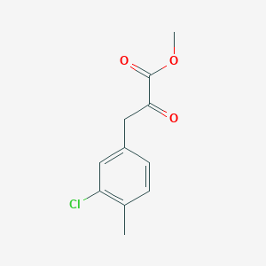 molecular formula C11H11ClO3 B13681286 Methyl 3-(3-chloro-4-methylphenyl)-2-oxopropanoate 