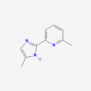 molecular formula C10H11N3 B13681322 2-Methyl-6-(5-methyl-2-imidazolyl)pyridine 