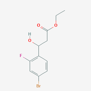 molecular formula C11H12BrFO3 B13681340 Ethyl 3-(4-bromo-2-fluorophenyl)-3-hydroxypropanoate 