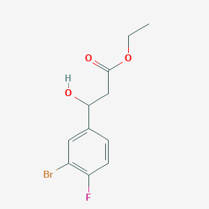 molecular formula C11H12BrFO3 B13681362 Ethyl 3-(3-bromo-4-fluorophenyl)-3-hydroxypropanoate 