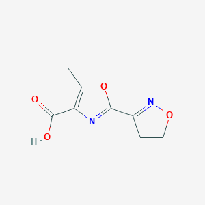 molecular formula C8H6N2O4 B13681365 2-(3-Isoxazolyl)-5-methyloxazole-4-carboxylic Acid 