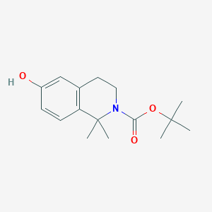 molecular formula C16H23NO3 B13681419 2-Boc-1,1-dimethyl-1,2,3,4-tetrahydroisoquinolin-6-ol CAS No. 1638765-20-4