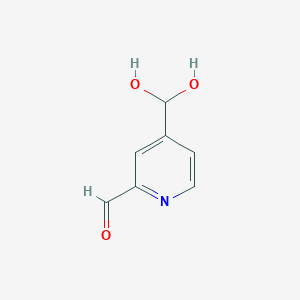molecular formula C7H7NO3 B13681458 4-(Dihydroxymethyl)picolinaldehyde CAS No. 31197-31-6