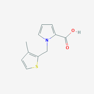 molecular formula C11H11NO2S B1368148 1-[(3-methylthiophen-2-yl)methyl]-1H-pyrrole-2-carboxylic acid 