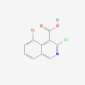 molecular formula C10H5BrClNO2 B13681519 5-Bromo-3-chloroisoquinoline-4-carboxylic acid 
