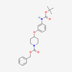 molecular formula C24H30N2O5 B13681588 N-Boc-3-[(1-Cbz-4-piperidyl)oxy]aniline 