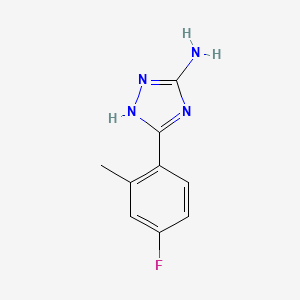 molecular formula C9H9FN4 B13681625 5-Amino-3-(4-fluoro-2-methylphenyl)-1H-1,2,4-triazole 