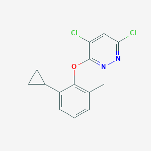 molecular formula C14H12Cl2N2O B13681652 4,6-Dichloro-3-(2-cyclopropyl-6-methylphenoxy)pyridazine 