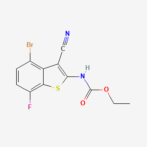 molecular formula C12H8BrFN2O2S B13681669 Ethyl (4-bromo-3-cyano-7-fluorobenzo[b]thiophen-2-yl)carbamate 