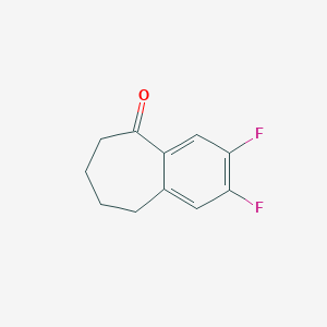 molecular formula C11H10F2O B13681674 2,3-Difluoro-6,7,8,9-tetrahydro-5H-benzo[7]annulen-5-one 