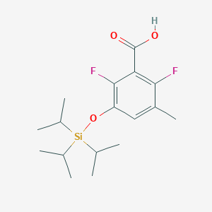 molecular formula C17H26F2O3Si B13681704 2,6-Difluoro-3-methyl-5-[(triisopropylsilyl)oxy]benzoic Acid 