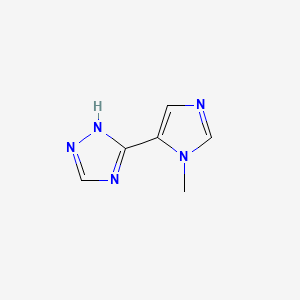 molecular formula C6H7N5 B13681725 5-(1-Methyl-1H-imidazol-5-yl)-1H-1,2,4-triazole 