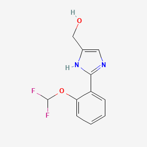 molecular formula C11H10F2N2O2 B13681742 2-[2-(Difluoromethoxy)phenyl]imidazole-5-methanol 