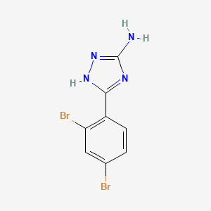 molecular formula C8H6Br2N4 B13681747 5-Amino-3-(2,4-dibromophenyl)-1H-1,2,4-triazole 