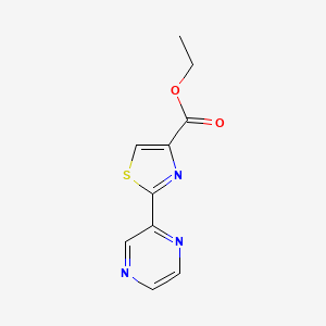 molecular formula C10H9N3O2S B13681750 Ethyl 2-(2-Pyrazinyl)thiazole-4-carboxylate 