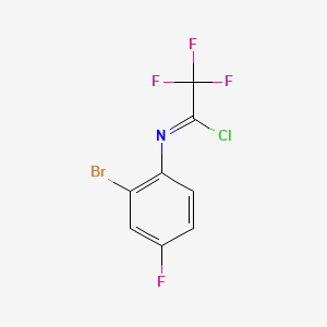 molecular formula C8H3BrClF4N B13681799 N-(2-Bromo-4-fluorophenyl)-2,2,2-trifluoroacetimidoyl Chloride 