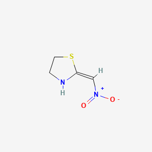 molecular formula C4H6N2O2S B1368182 Thiazolidine, 2-(nitromethylene)- CAS No. 66357-40-2