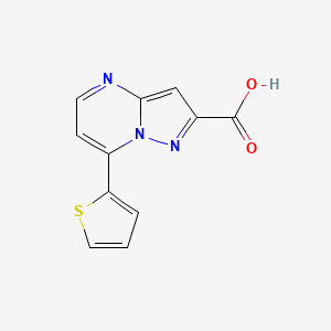 molecular formula C11H7N3O2S B1368187 7-(Thiophen-2-yl)pyrazolo[1,5-a]pyrimidine-2-carboxylic acid CAS No. 869949-97-3