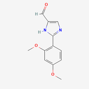 molecular formula C12H12N2O3 B13681882 2-(2,4-Dimethoxyphenyl)-1H-imidazole-5-carbaldehyde 