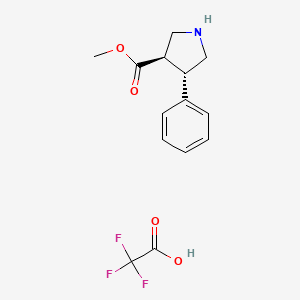 molecular formula C14H16F3NO4 B13681930 trans-Methyl 4-phenylpyrrolidine-3-carboxylate trifluoroacetate 