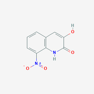 molecular formula C9H6N2O4 B13681931 3-Hydroxy-8-nitroquinolin-2(1h)-one 