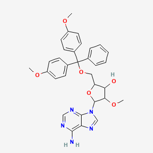 molecular formula C32H33N5O6 B13681946 5-(6-Aminopurin-9-yl)-2-[[bis(4-methoxyphenyl)-phenylmethoxy]methyl]-4-methoxyoxolan-3-ol 