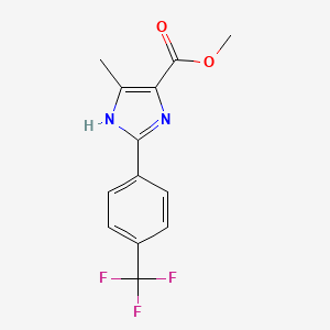 molecular formula C13H11F3N2O2 B13682081 Methyl 5-Methyl-2-[4-(trifluoromethyl)phenyl]imidazole-4-carboxylate 