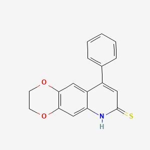 molecular formula C17H13NO2S B1368213 9-phenyl-2H,3H-[1,4]dioxino[2,3-g]quinoline-7-thiol 