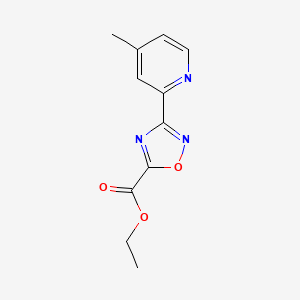 molecular formula C11H11N3O3 B13682147 Ethyl 3-(4-Methyl-2-pyridyl)-1,2,4-oxadiazole-5-carboxylate 