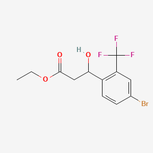 molecular formula C12H12BrF3O3 B13682152 Ethyl 3-(4-bromo-2-(trifluoromethyl)phenyl)-3-hydroxypropanoate 
