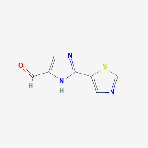 molecular formula C7H5N3OS B13682164 2-(5-Thiazolyl)imidazole-5-carbaldehyde 