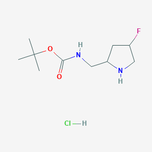 molecular formula C10H20ClFN2O2 B13682193 N-Boc-1-[(2R,4S)-4-fluoro-2-pyrrolidinyl]methanamine Hydrochloride 