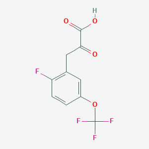 molecular formula C10H6F4O4 B13682217 3-[2-Fluoro-5-(trifluoromethoxy)phenyl]-2-oxopropanoic acid 