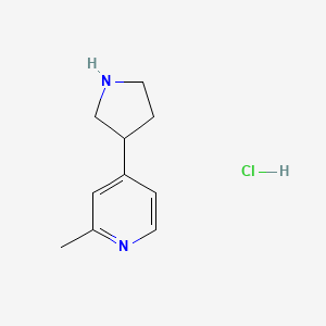 molecular formula C10H15ClN2 B13682220 2-Methyl-4-(pyrrolidin-3-yl)pyridine Hydrochloride 