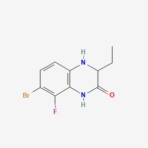 molecular formula C10H10BrFN2O B13682252 7-Bromo-3-ethyl-8-fluoro-3,4-dihydro-1H-quinoxalin-2-one 