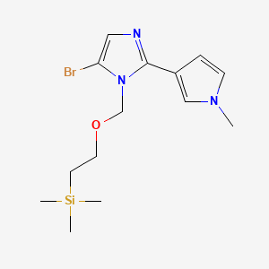 molecular formula C14H22BrN3OSi B13682261 5-Bromo-2-(1-methyl-3-pyrrolyl)-1-[[2-(trimethylsilyl)ethoxy]methyl]-1H-imidazole 